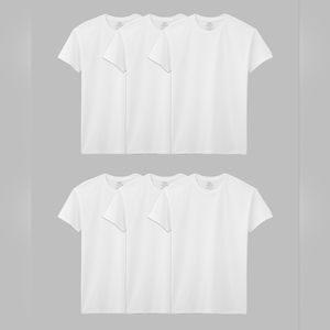 NWT Fruit of the Loom 100% cotton white short sleeve t-shirts 6-pack
